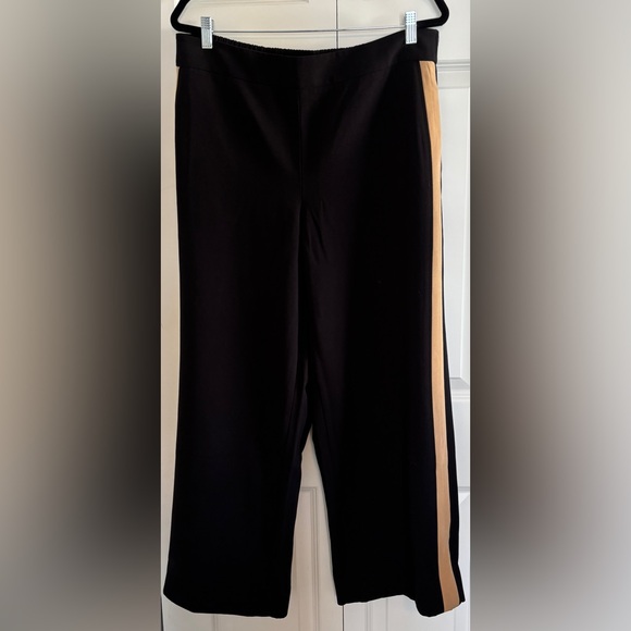 Boden Side Stripe Wide Leg Pants with Pockets - Black and Tan size 14R - Picture 4 of 7